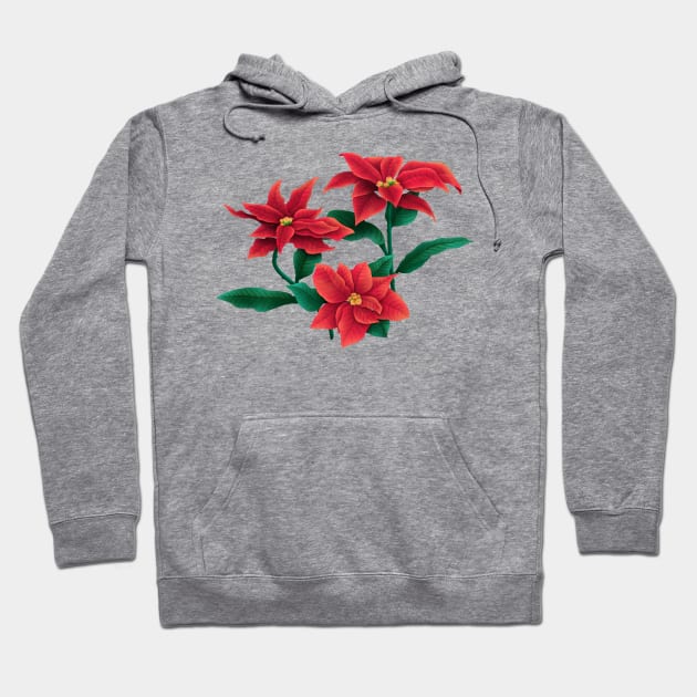 Poinsettia(Christmas flower) Hoodie by CleanRain3675